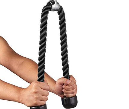 36-inch Length Tricep Rope Pull Down Fitness Cable Attachment with Stainless Steel Snap Hook (36-inch)