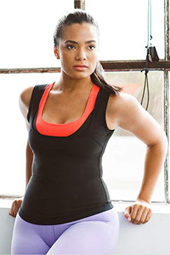 Sweat Shaper Women's Premium Workout Tank Top Slimming Polymer Sauna Vest (XX-Large-3X-Large, Black)