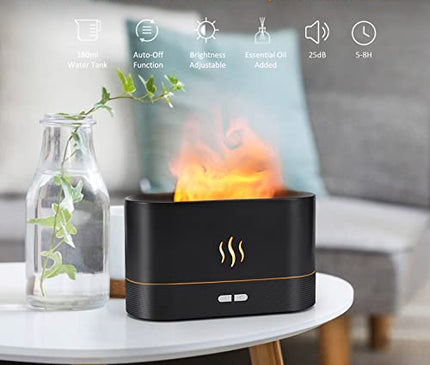 Flame Diffuser Humidifier-Auto Off 180ml Essential Oil Diffuser
