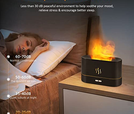 Flame Diffuser Humidifier-Auto Off 180ml Essential Oil Diffuser
