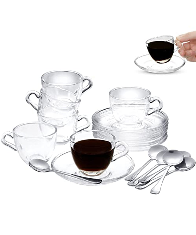 3.4 oz Espresso Cups Small Demitasse Clear Glass Espresso Drinkware Demitasse Cups Espresso