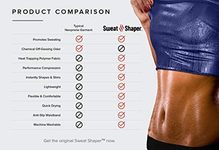 Sweat Shaper Women's Premium Workout Tank Top Slimming Polymer Sauna Vest (XX-Large-3X-Large, Black)