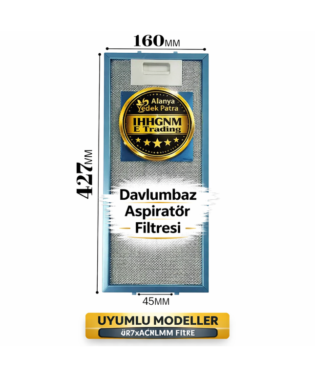 427x160 Davlumbaz Yağ Filtresi  42,7x16 CM Aspiraötr filtre teli 1 adet  - E23