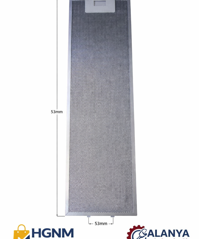 481248058305 Whirlpool Elica Uyumlu Davlumbaz Aspiratör Metal Yağ Filtresi 533x177 mm