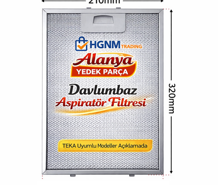 Teka DM70 DG90 TDC60 TDC70 Uyumlu 210x320 mm Metal Yağ Filtresi – (5057817414846)