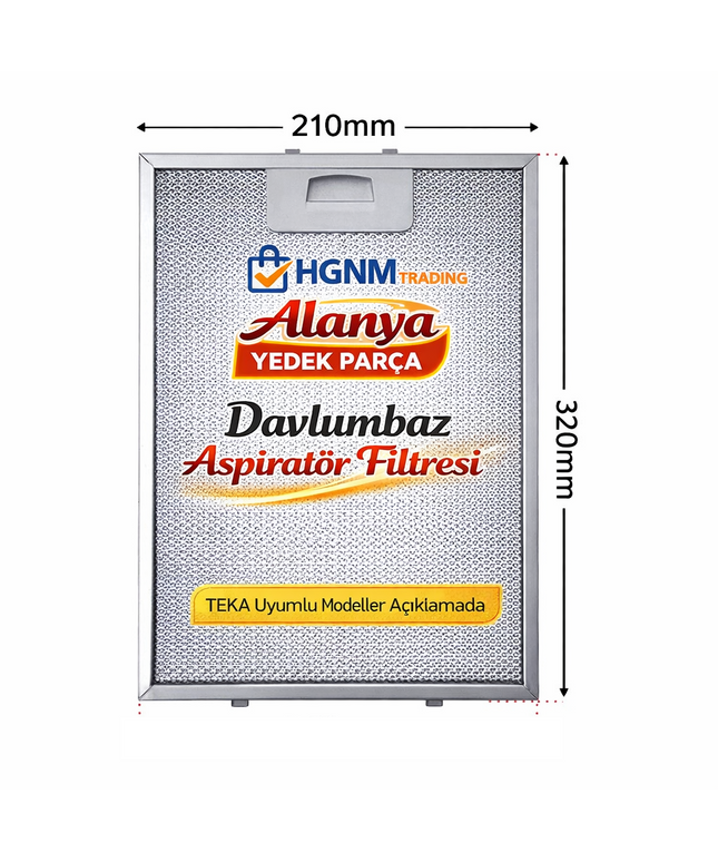 Teka DM70 DG90 TDC60 TDC70 Uyumlu 210x320 mm Metal Yağ Filtresi – (5057817414846)