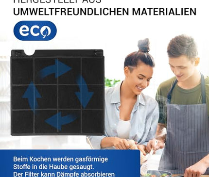 Cooker Hood Filter CDA Charcoal Filter Replacement for Elica 9029793818 484000008575 E3CFE15 AMC027 Mod.15 F003333 F00418SE Carbon Filter 230x210 mm for Cooker Hood AEG Bauknecht Candy Whirlpool