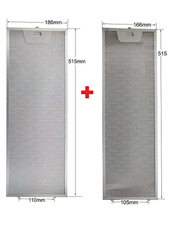 00660222 00660223 Комплект фильтров для кухонной вытяжки 515x166 + 515x186 мм