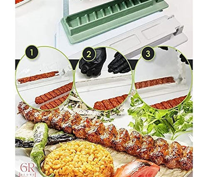 Skewers Kebab Maker Barbecue Stringer Box Machine Beef Meat Vegetable String Grill Kitchen Accessories Outdoor BBQ Gadget Turk