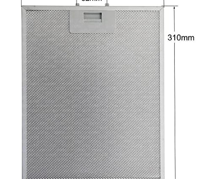 Filtro compatible 310 x 250, 00353110, 353110 para campana Bosch DKE925B