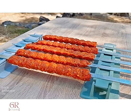 Skewers Kebab Maker Barbecue Stringer Box Machine Beef Meat Vegetable String Grill Kitchen Accessories Outdoor BBQ Gadget Turk