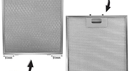 Металлический жироулавливающий фильтр вытяжки (серебристый, 320 x 260 мм, 2 шт. в упаковке)