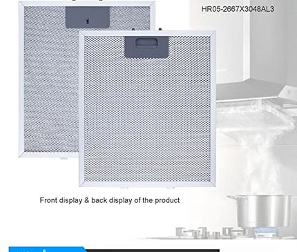 Сменный фильтр для вытяжки W10169961A, подходит для Whirlpool, Ikea, Kitchen Aid, Jenn Air, 3-слойный алюминиевый сетчатый фильтр для вытяжки 10,5x12 дюймов, алюминиевые жироулавливающие фильтры для вытяжки HR Huare Technology, 2 шт.