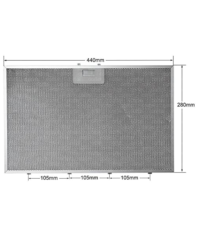 9198810134 Reichweitenfilter 440x280 mm Dunstabzugshaube Fettfilter Küchenabsaugung Aluminium Aspirator 44x28 cm 81455031