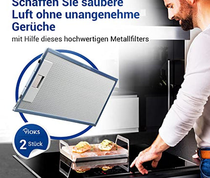Set 2x Fettfilter Dunstabzugshaube Ersatz für AEG Filter 405534414/9 - AEG Dunstabzugshaube Filter Metall 512x160mm für AEG Dunstabzugshaube