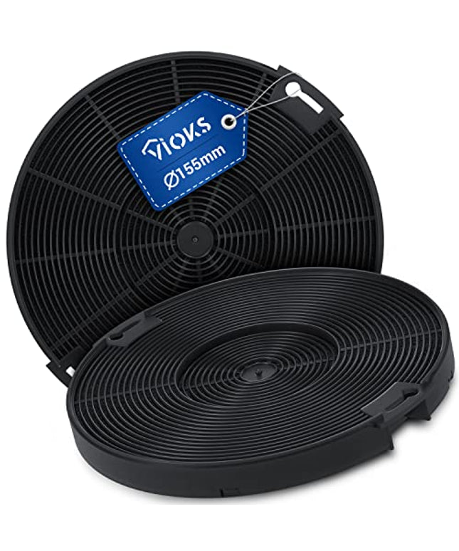 Kohlefilter Dunstabzugshaube 2Stk 155mmØ Ersatz für AEG Aktivkohlefilter 405509371/2 - Filter für Dunstabzugshauben Zanussi, AEG, Beko