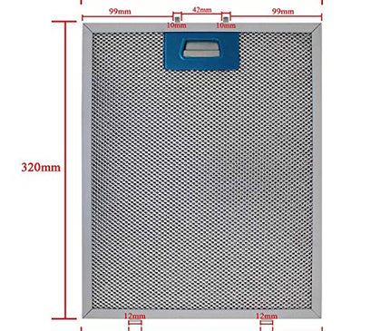 Cooker hood metal mesh grease filter for kitchen extractor fan vent 320x260
