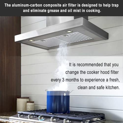 97007696 Charcoal Odour Filter for Range vent hood (8 3/4" X 10 1/2" X 3/8")-3 Pack