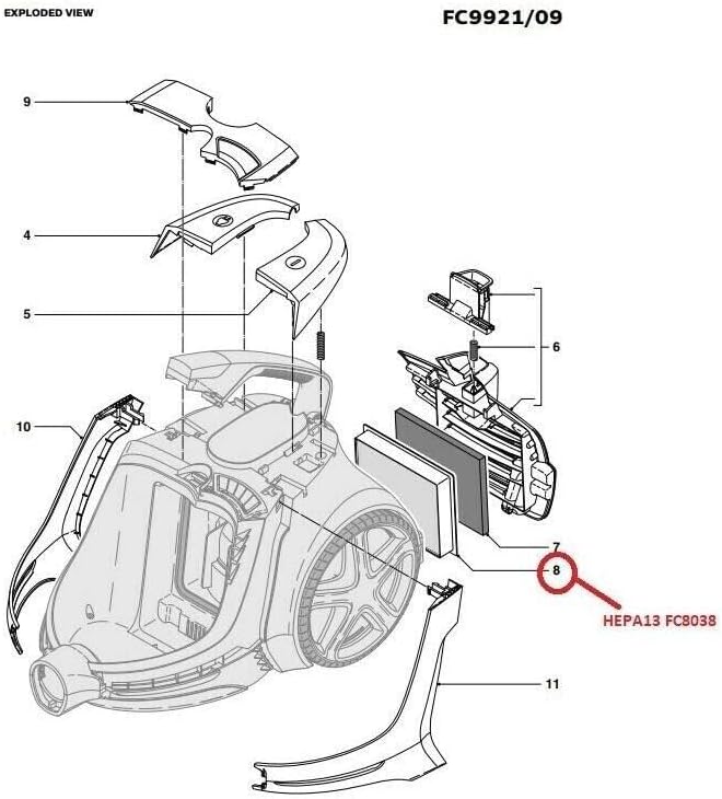 Philips Elektrikli Süpürge Hepa 13 filtre 432200494131 filtreler FC9071 FC9073 FC9074 FC9078 FC9150 FC9160 FC9164 FC9165 FC9166 FC9170 FC9174 FC9176 FC9229 FC9239 FC8761