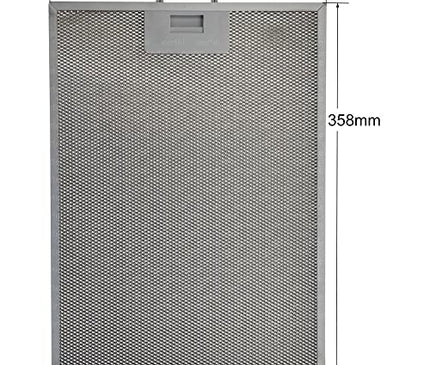00703451 Filtro de campana 358 x 264 mm, filtro de grasa para campana extractora de cocina, aspirador de aluminio, 35,8 x 26,4 cm)