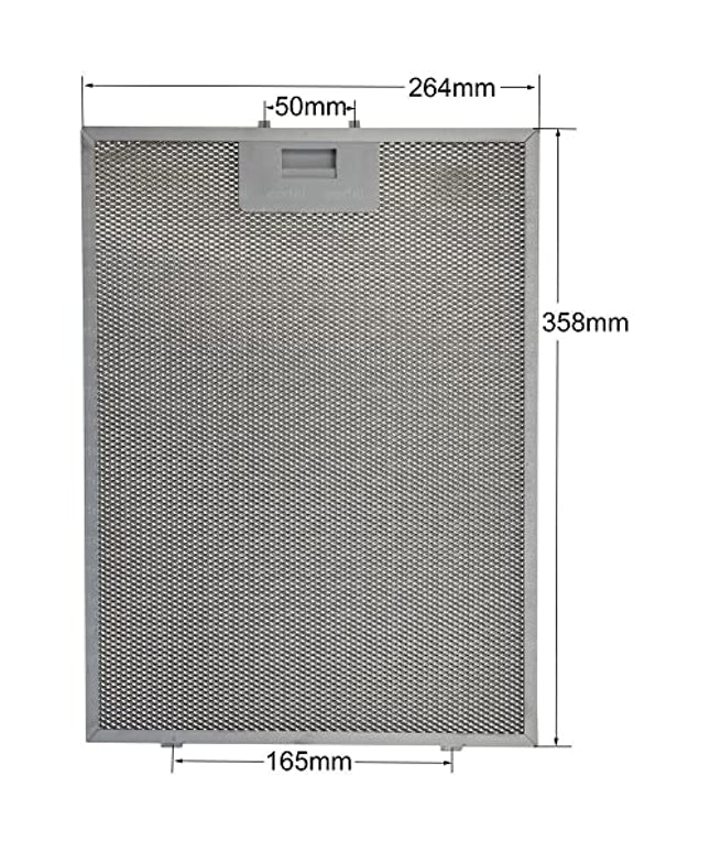 00703451 Filtro de campana 358 x 264 mm, filtro de grasa para campana extractora de cocina, aspirador de aluminio, 35,8 x 26,4 cm)