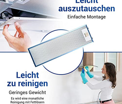Set 2x Fettfilter Dunstabzugshaube Ersatz für AEG Filter 405534414/9 - AEG Dunstabzugshaube Filter Metall 512x160mm für AEG Dunstabzugshaube