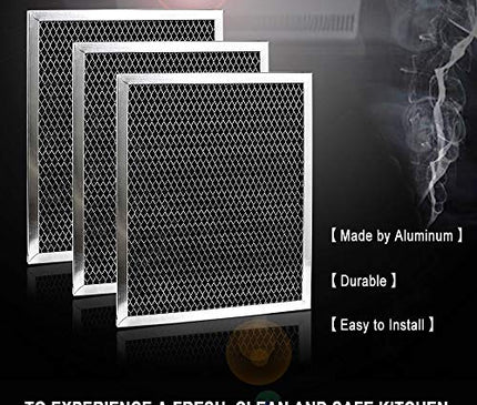 97007696 Charcoal Odour Filter for Range vent hood (8 3/4" X 10 1/2" X 3/8")-3 Pack