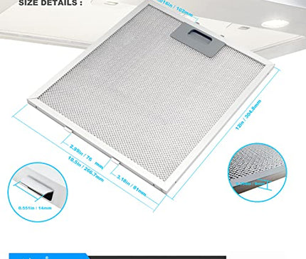 Сменный фильтр для вытяжки W10169961A, подходит для Whirlpool, Ikea, Kitchen Aid, Jenn Air, 3-слойный алюминиевый сетчатый фильтр для вытяжки 10,5x12 дюймов, алюминиевые жироулавливающие фильтры для вытяжки HR Huare Technology, 2 шт.