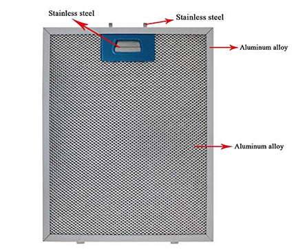300x250 mm Davlumbaz Yağ Filtresi Alüminyum Metal Filtre – 25x30 Mutfak Aspiratör Teli