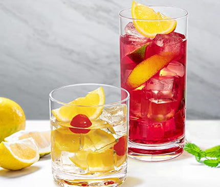 16-Ounce Plastic Tumblers (Set of 6), Plastic Drinking Glasses, All-Clear High-Balls, Reusable Plastic Cups, BPA-Free, Shatter-Proof, Dishwasher-Safe