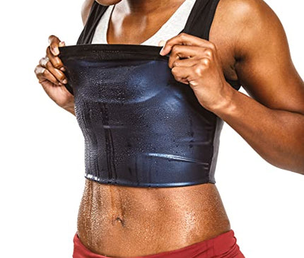 Sweat Shaper Women's Premium Workout Tank Top Slimming Polymer Sauna Vest (XX-Large-3X-Large, Black)