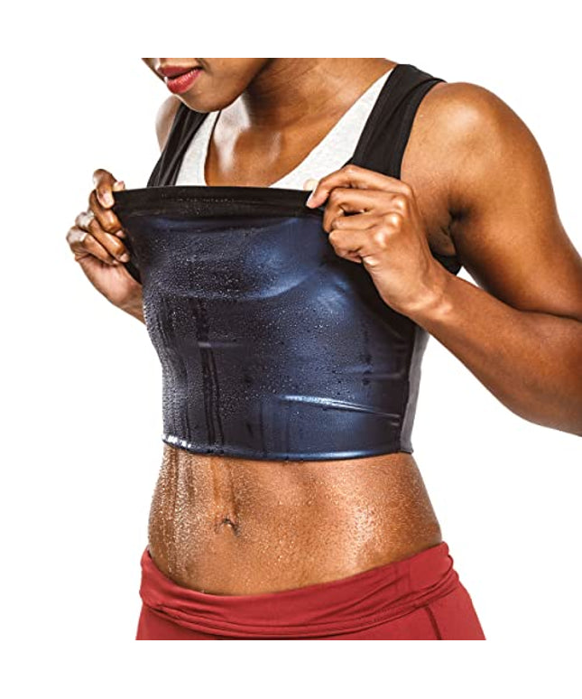 Sweat Shaper Women's Premium Workout Tank Top Slimming Polymer Sauna Vest (XX-Large-3X-Large, Black)