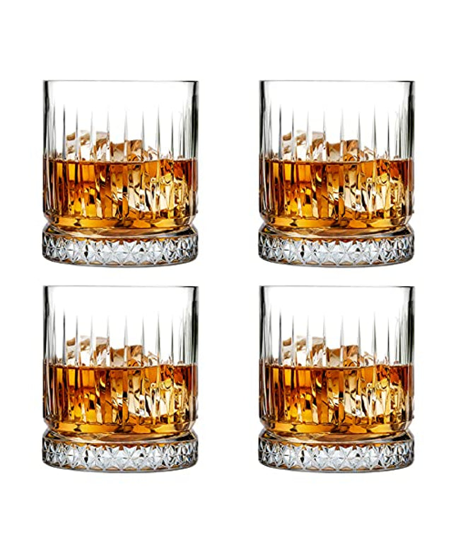 Pasabahce Glass Elysia Water/Juice/Whisky Tumbler 355 ml 4 Pcs Set, Transparent (PB Elysia)