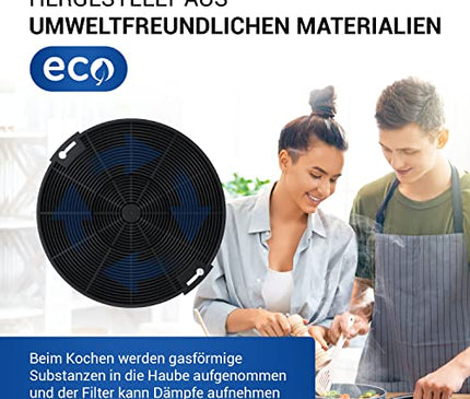 Kohlefilter Dunstabzugshaube 2Stk 155mmØ Ersatz für AEG Aktivkohlefilter 405509371/2 - Фильтр для Dunstabzugshauben Zanussi, AEG, Beko