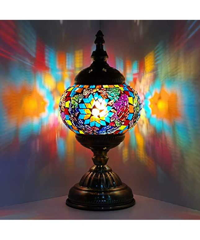 Turkish Mosaic Glass Decorative Table Lamp for Bedroom, Living Room,