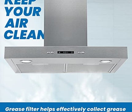 W10169961A Range Hood Filter Replacement Compatible with Whirlpool, Jenn Air, Ikea, Kitchen Aid, 10-1/2 x 12 x 3/8 Inch, 3-Layer Aluminum Mesh Stove Vent Grease Filters, 2 Pack