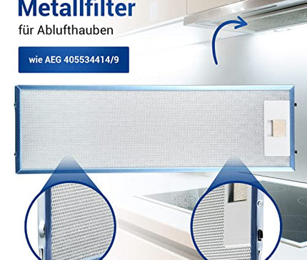 Set 2x Fettfilter Dunstabzugshaube Ersatz für AEG Filter 405534414/9 - AEG Dunstabzugshaube Filter Metall 512x160mm für AEG Dunstabzugshaube