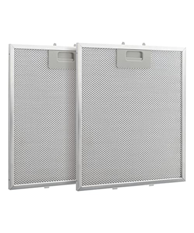 W10169961A Range Hood Filter Replacement Compatible with Whirlpool, Jenn Air, Ikea, Kitchen Aid, 10-1/2 x 12 x 3/8 Inch, 3-Layer Aluminum Mesh Stove Vent Grease Filters, 2 Pack