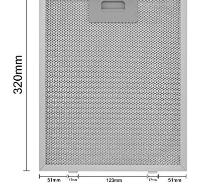 Filtro Campana Extractora Universal 320 x 260, Filtro de Grasa para Campana Extractora