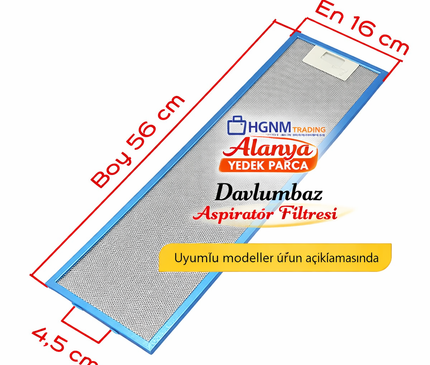 560x160mm Kumtel Davlumbaz Filtre 56X16 CM Yedek Parça mutfak havalandırma alüminyum aspiratör E7
