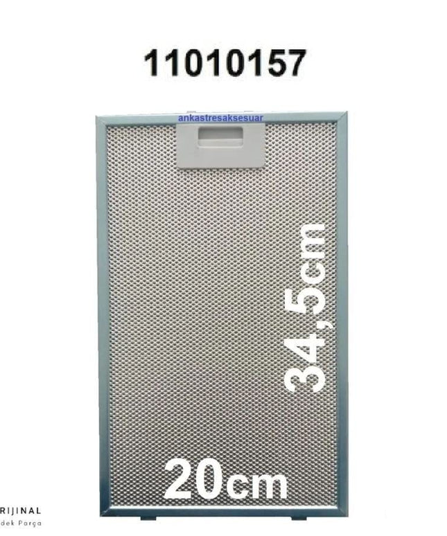 Cooker hood filter compatible with 11010157 345 x 200 mm grease filter for extractor hood