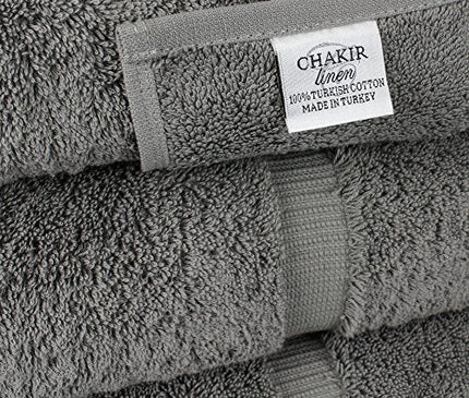 Luxury Hotel & Spa 100% Cotton Premium Turkish Bath Towels, 27" x 54'' (Set of 4, Gray)