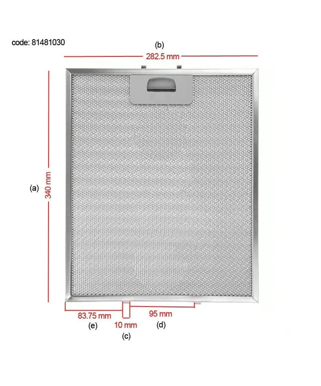 81481030 TEKA Davlumbaz Aspiratör Filtresi 340x282mm DY90, DP90, DH90