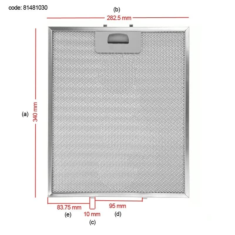 81481030 TEKA Davlumbaz Aspiratör Filtresi 340x282mm DY90, DP90, DH90