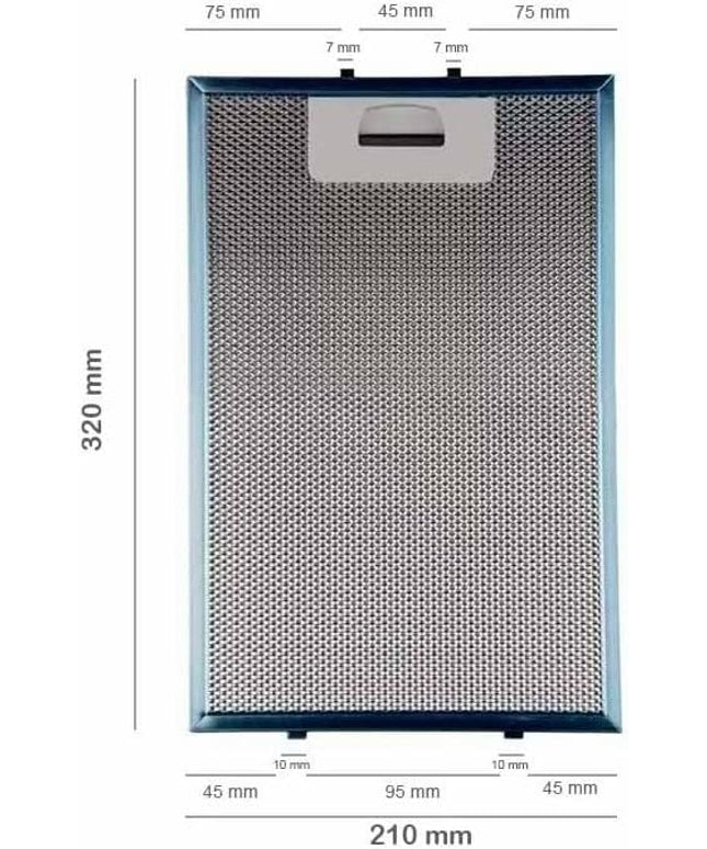 Фильтр вытяжки 210 x 320 мм Масляный фильтр с металлической сеткой A4, совместимый с вытяжкой DM70 DG90 TDC60 TDC70