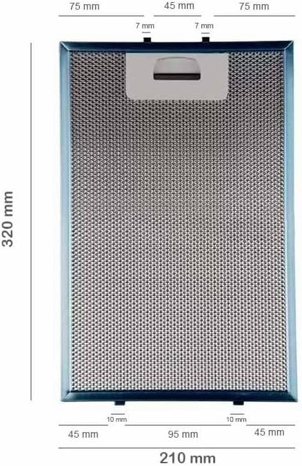 Davlumbaz filtresi  210mm x 320mm DM70 DG90 TDC60 TDC70 Davlumbaz ile Uyumlu Metal Mesh Yağ Filtresi A4