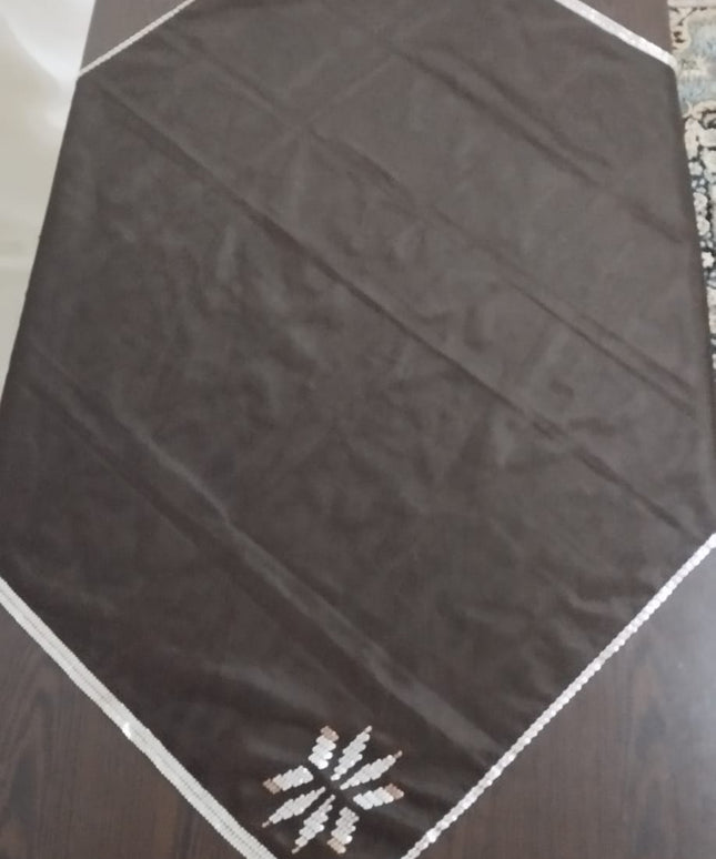 El Yapımı Tel Kırma Kahverengi Tül Kar Tanesi Modeli Masa ve Fiskos Örtüsü 🌟✨