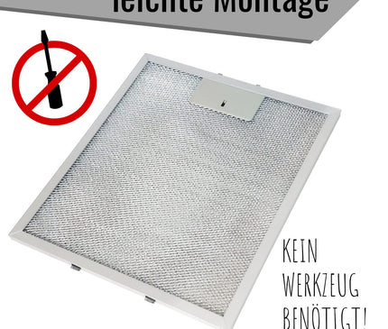 2x Metallfettfilter für Dunstabzugshaube 305x267mm Filtergitter für AEG Electrolux