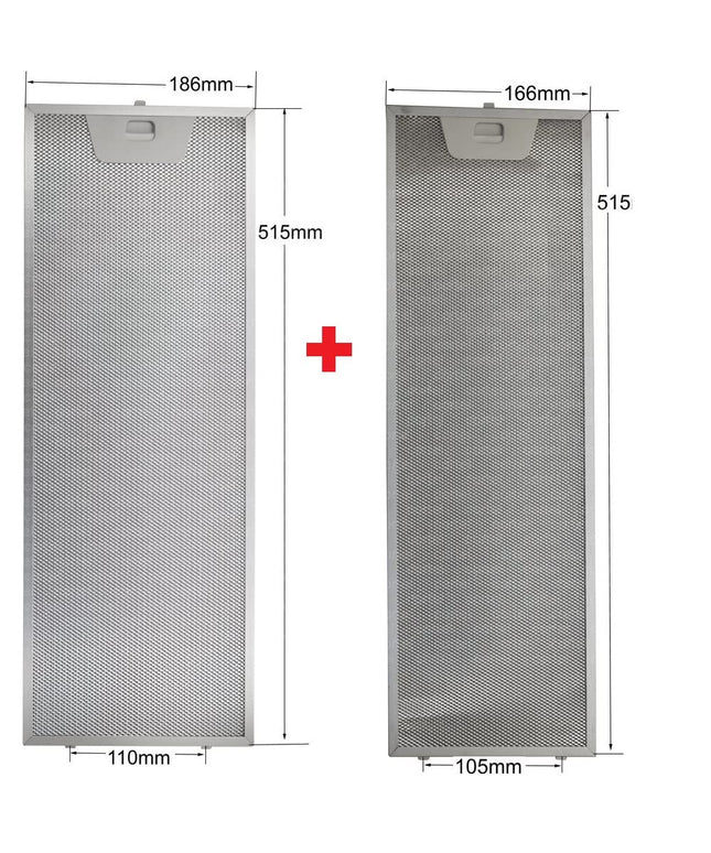 00660222 00660223 - Juego de filtros para campana extractora (515 x 166 + 515 x 186 mm)