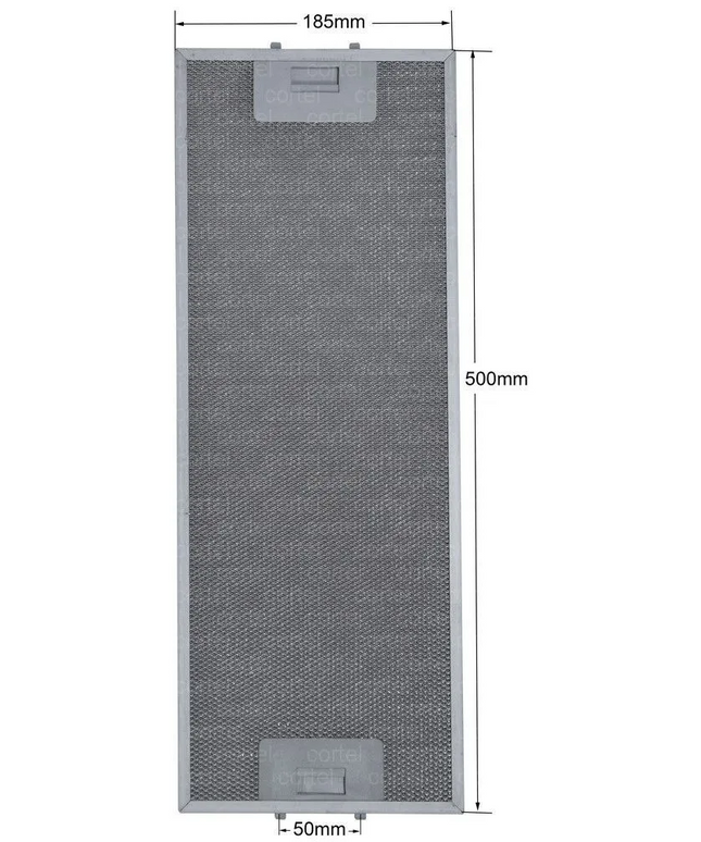 Arçelik p17a aspiratör Uyumlu Aspiratör Metal Yağ Filtresi 183x500 / 185x500 mm - Arçelik P17 P18